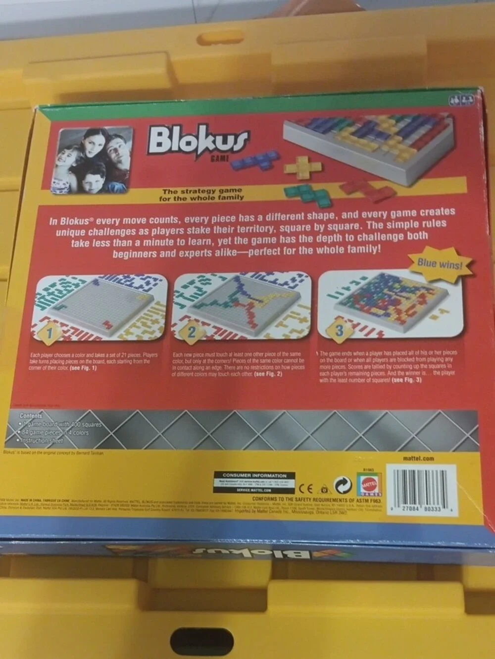 Mattel Blokus Board Game with Multicolor Pieces (Green, Yellow, Red, Blue)